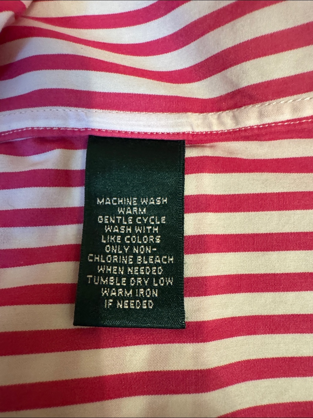 Ralph Lauren Pink & White Striped Button-Down Shirt - Picture 7 of 8
